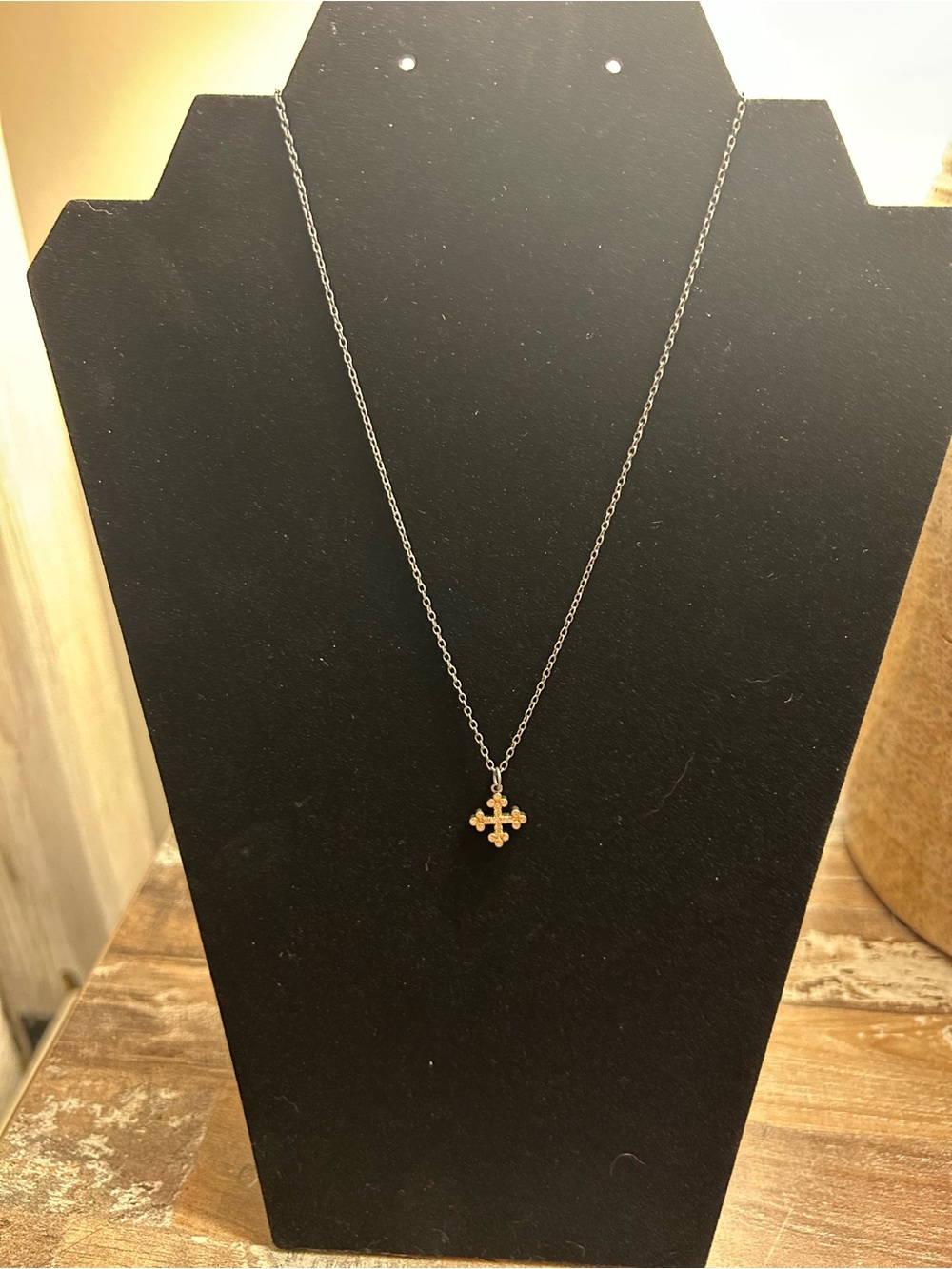 Frieda Rothman Gold Cross Pendant 16”Necklace